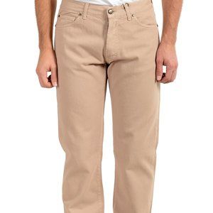 Gianfranco Ferre GF Men's Beige Straight Leg Jeans